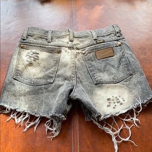 Distressed wrangler shorts